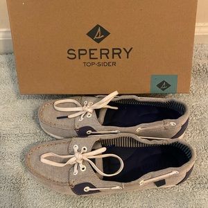 Women’s Sperry top-sider blue and white boat shoes